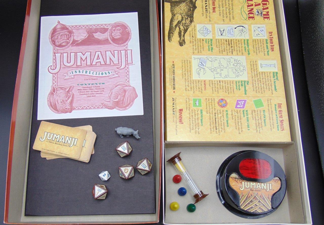 Jumanji Board Game 100% Complete Milton Bradley Original 1995 - KC's Attic