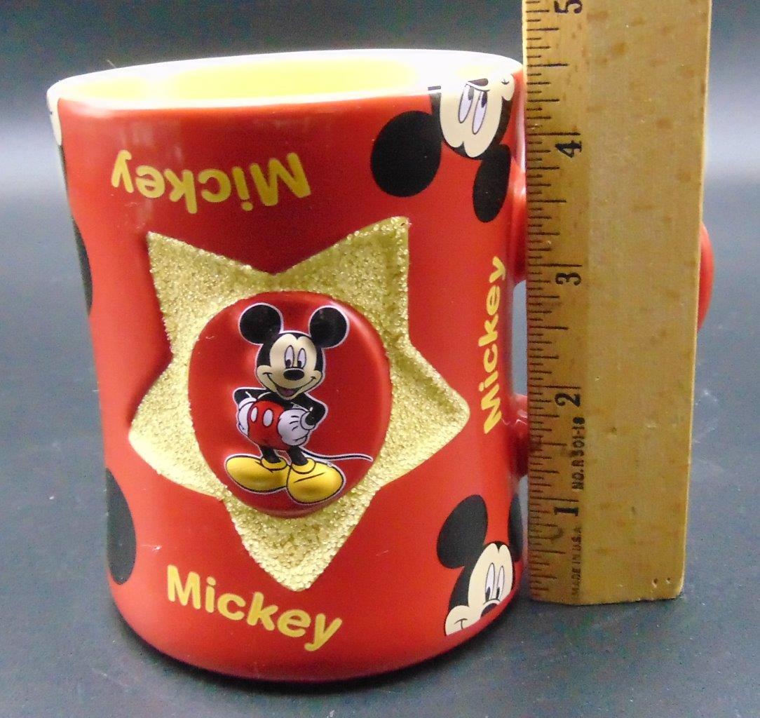 Disney Theme Parks Authentic Mickey Mouse 3D 16 oz Mug Red Golden Star KC's Attic