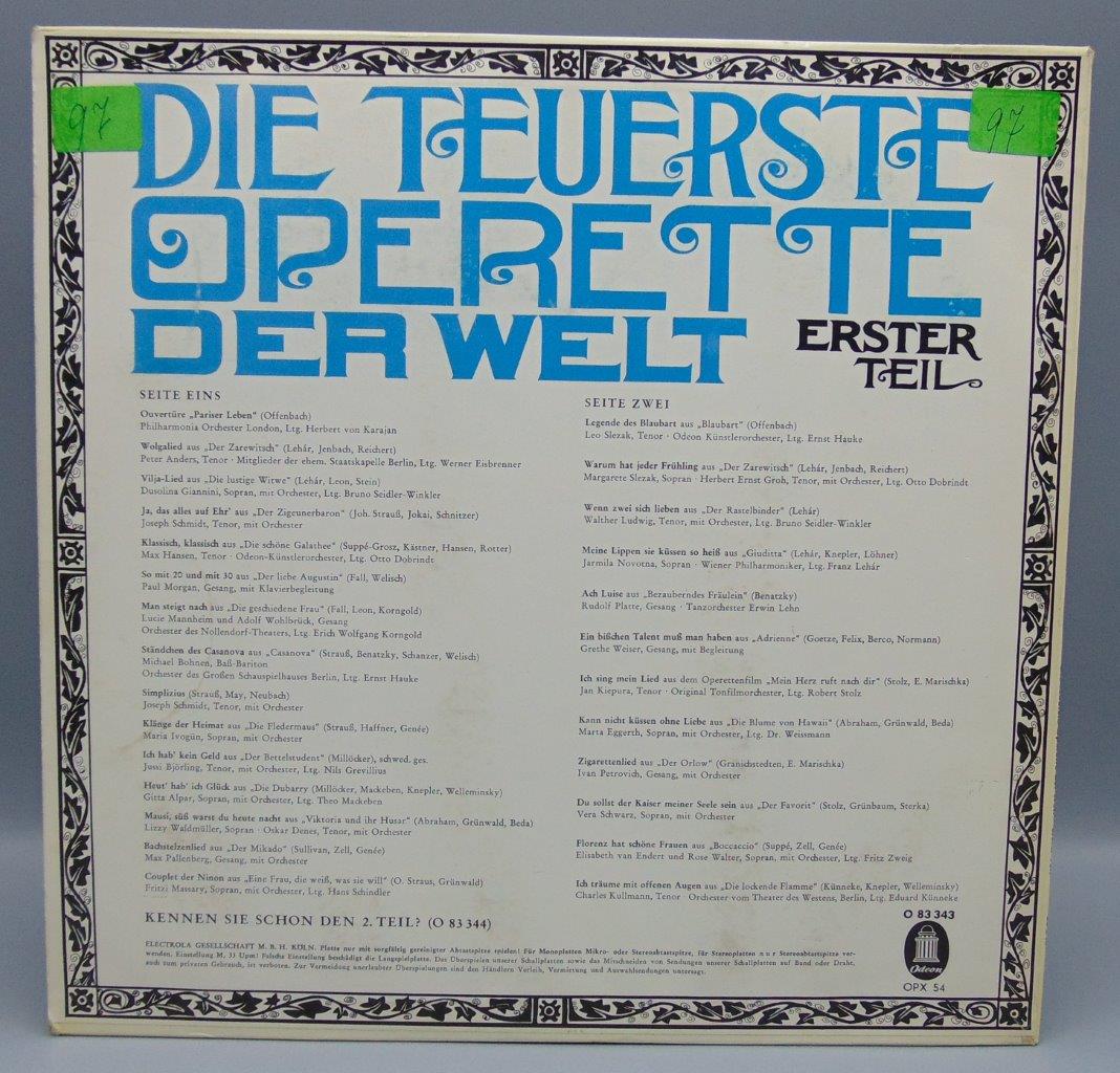 Die Teuerste Operette Der Welt Erster Teil LP Records - KC's Attic