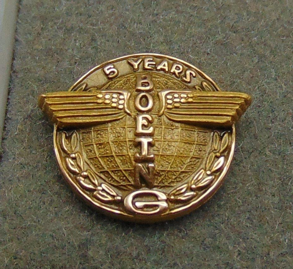 Details about   Vintage Boeing 5 Year Gold Filled Service Pin and Screw Back 